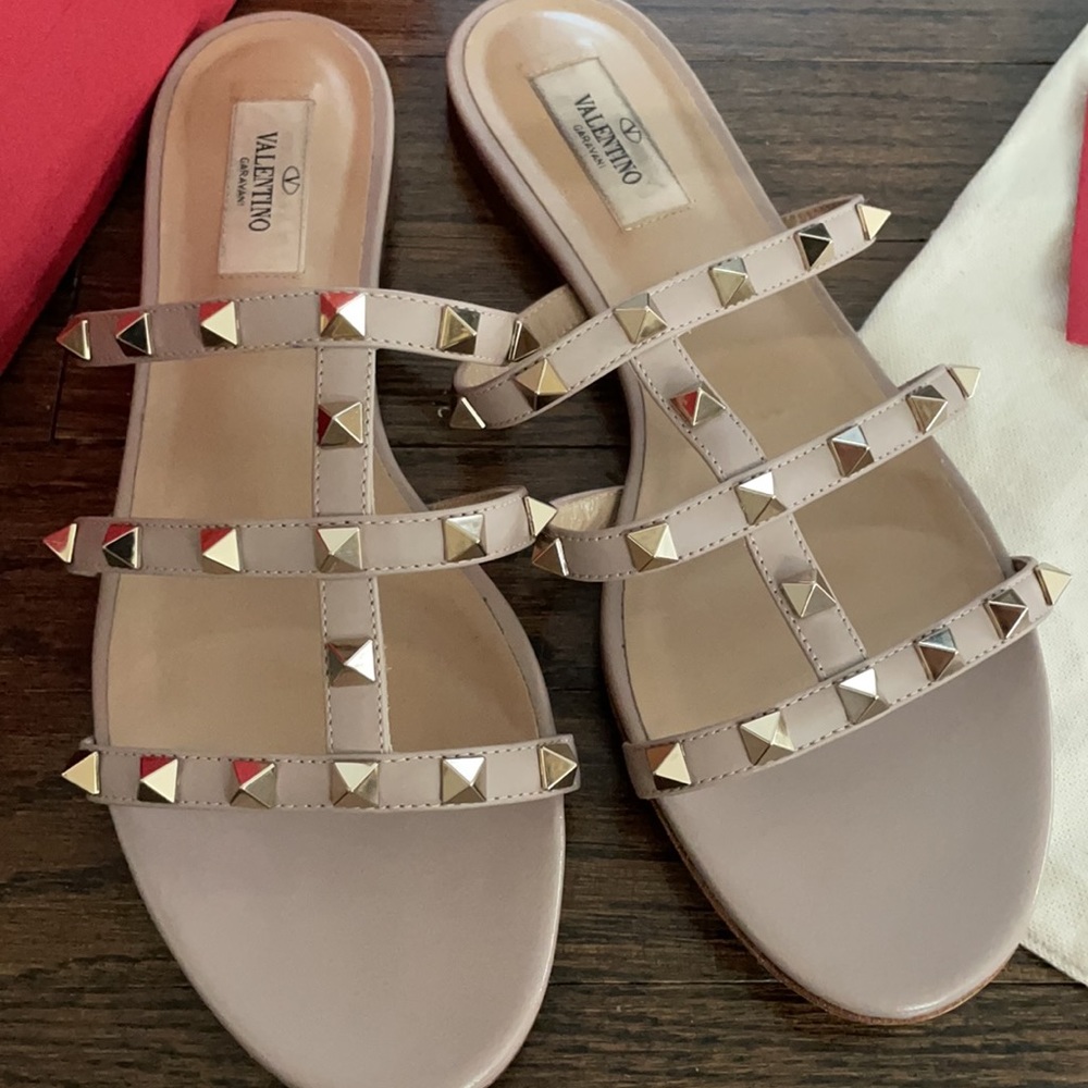 Valentino slide sandals poudre color